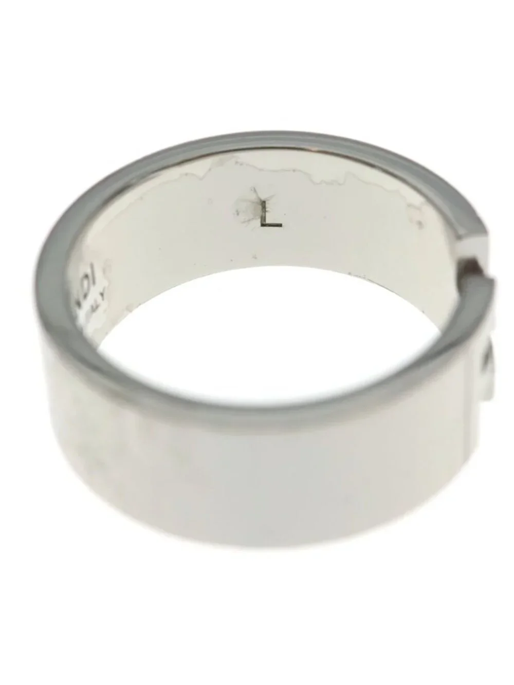 Fendi FF Logo Ring Silver Metal